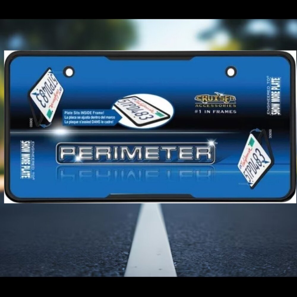 Black Perimeter License Plate Frame Brand New black